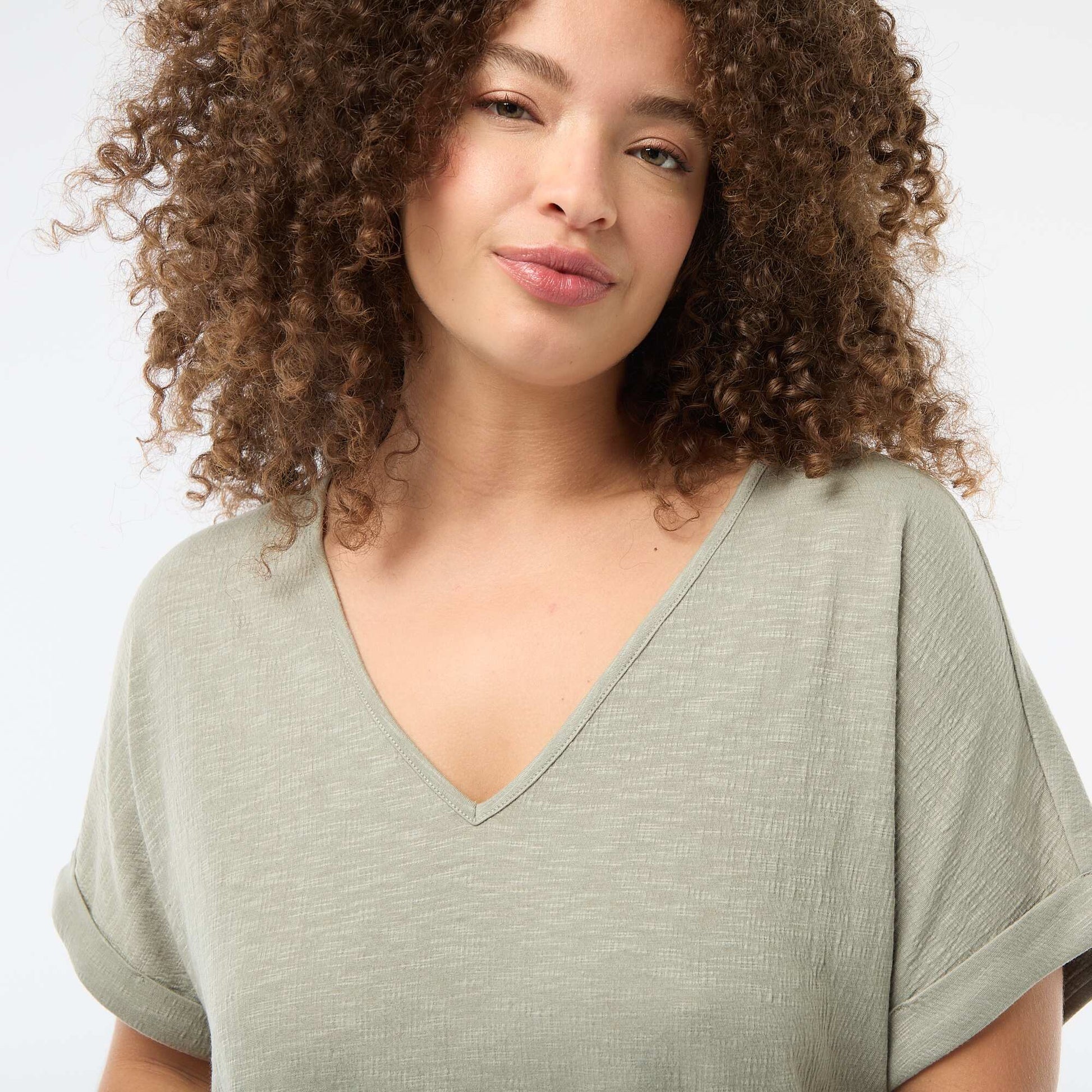 Camiseta de tejido crepé VERDE