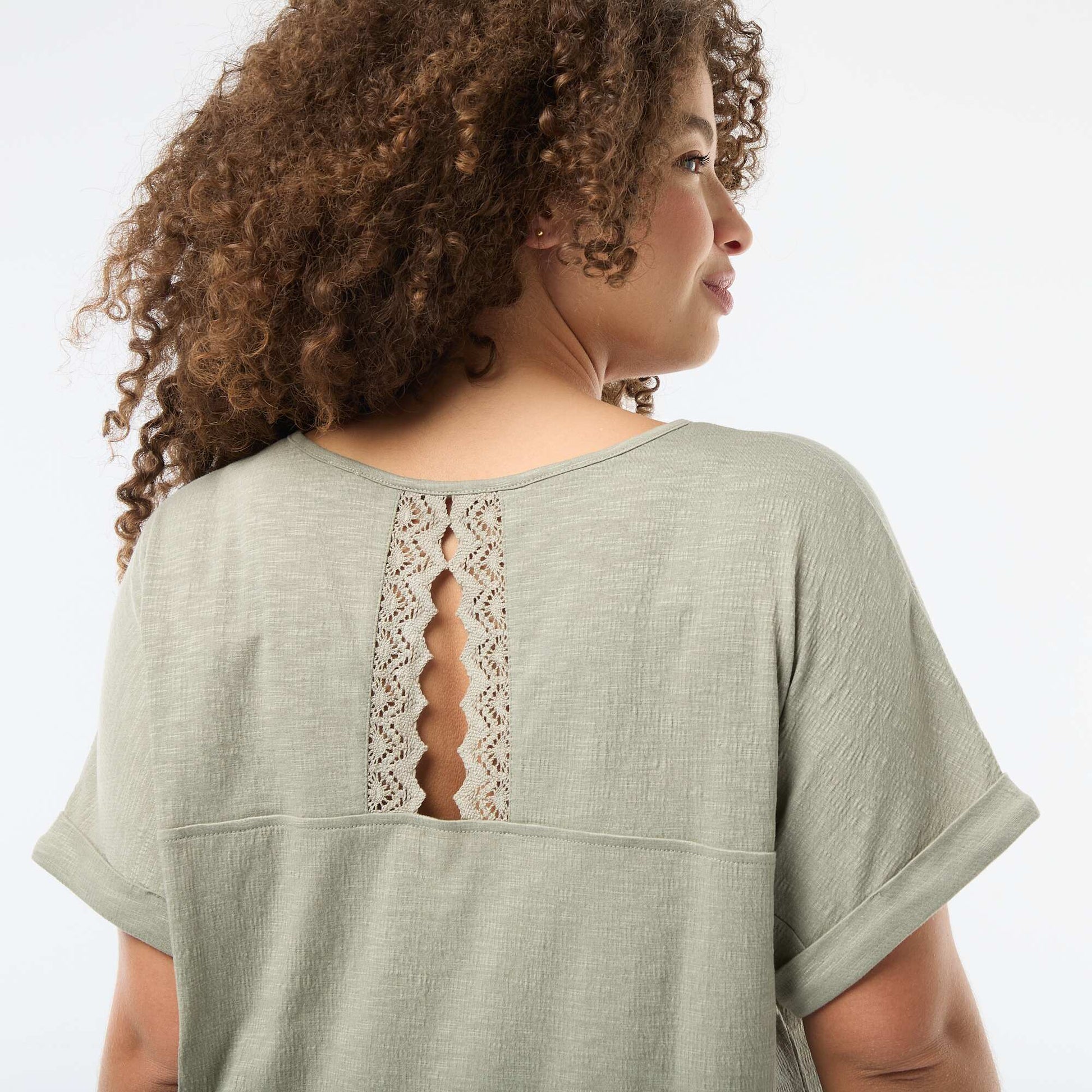 Camiseta de tejido crepé VERDE