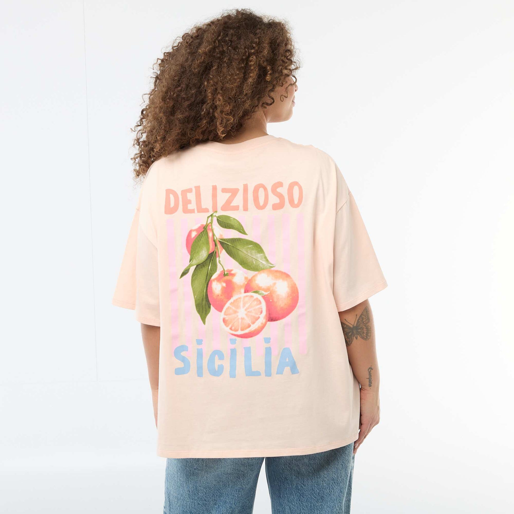 Camiseta corte oversize de manga corta BLANCO