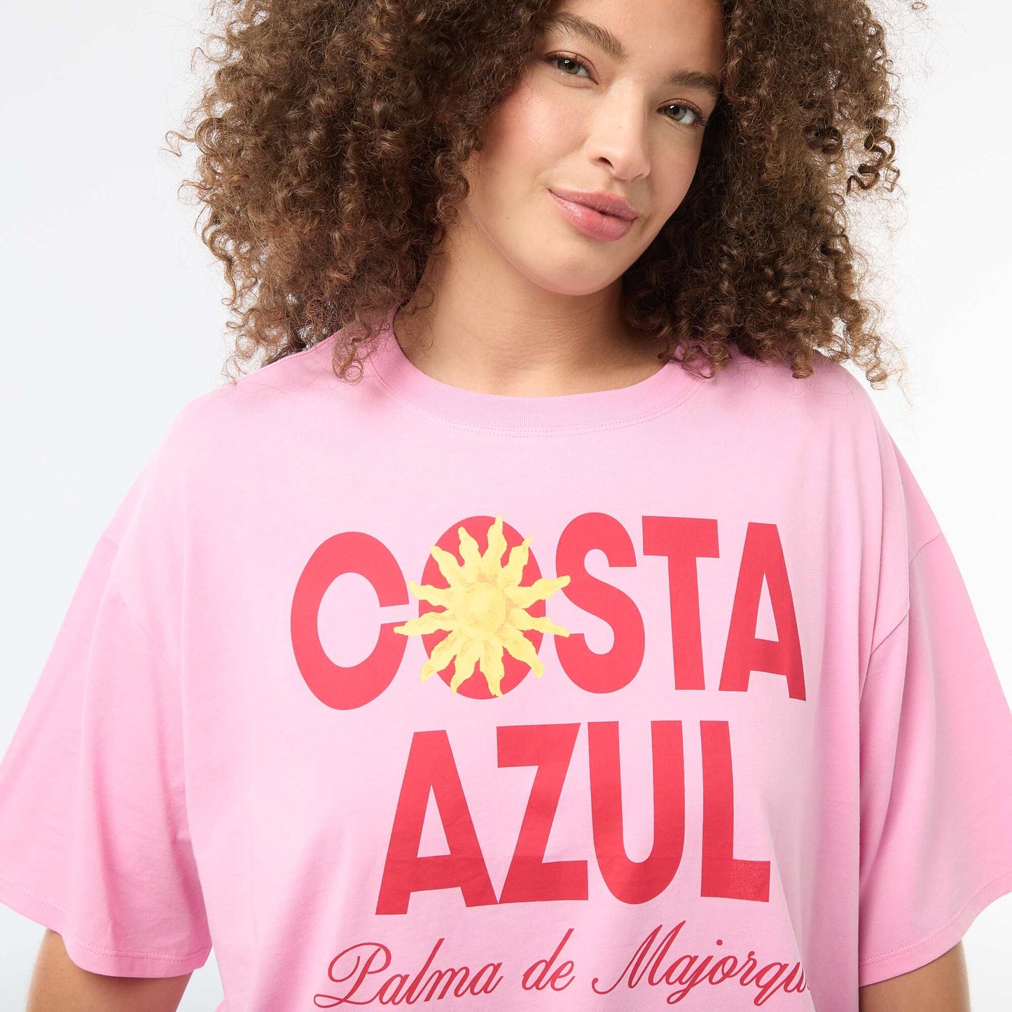 Camiseta corte oversize de manga corta ROSA