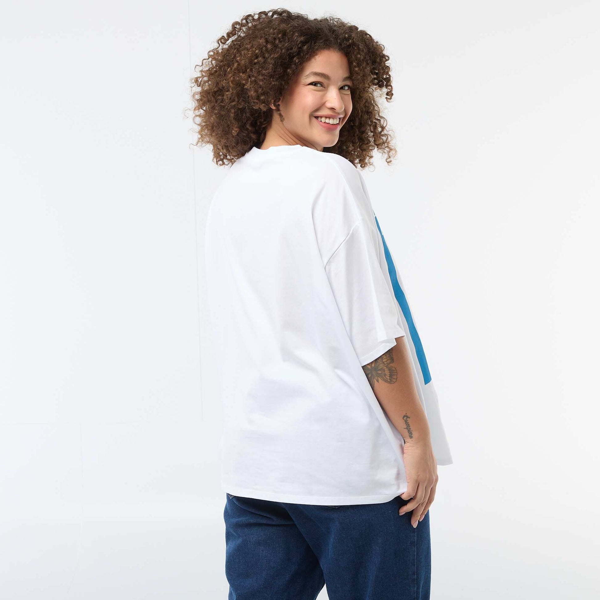 Camiseta corte oversize de manga corta BLANCO