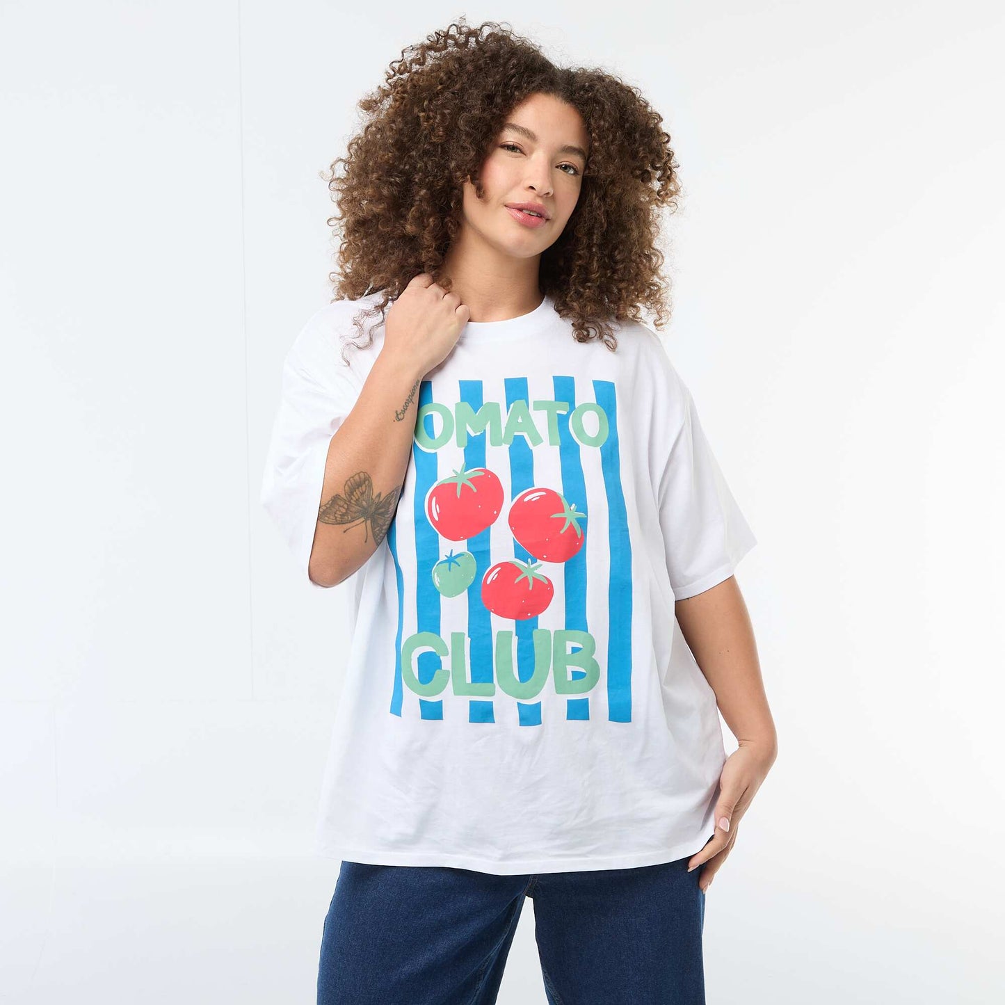 Camiseta corte oversize de manga corta BLANCO