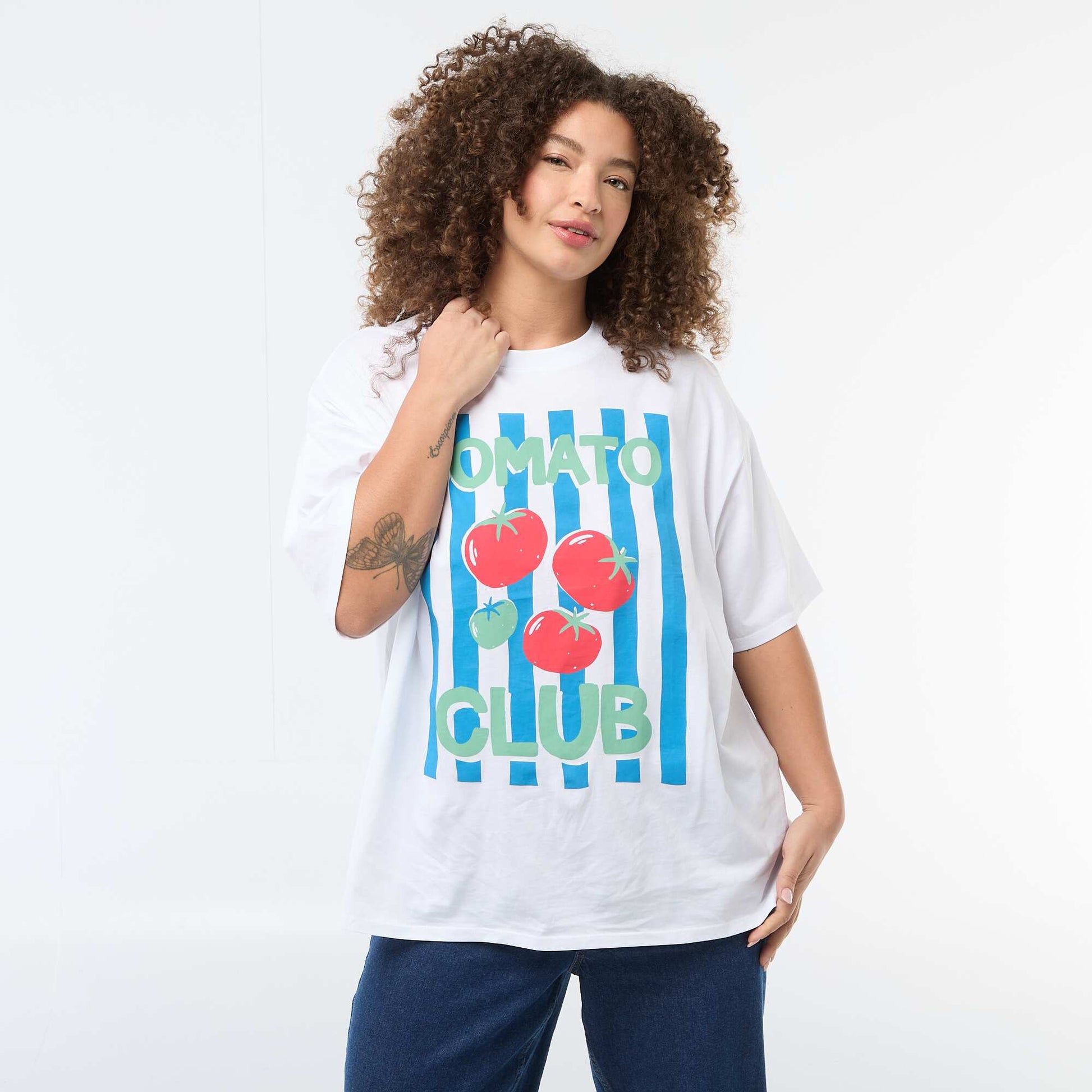 Camiseta corte oversize de manga corta BLANCO