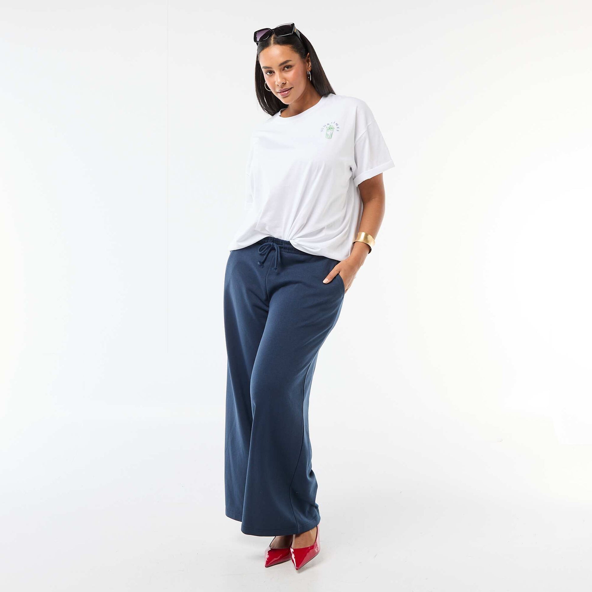 Camiseta corte oversize de manga corta BLANCO