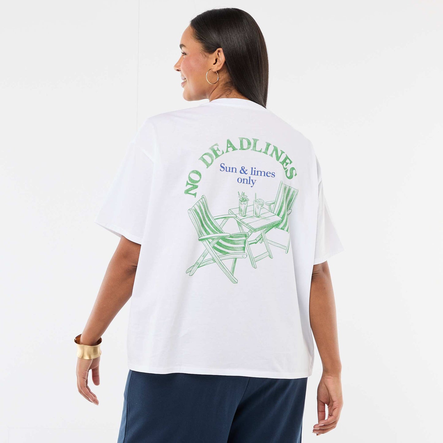 Camiseta corte oversize de manga corta BLANCO