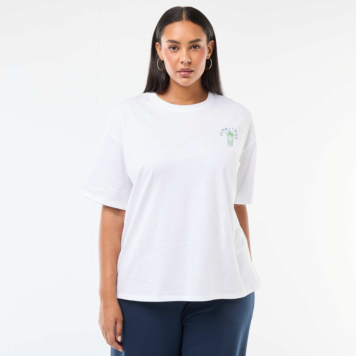 Camiseta corte oversize de manga corta BLANCO