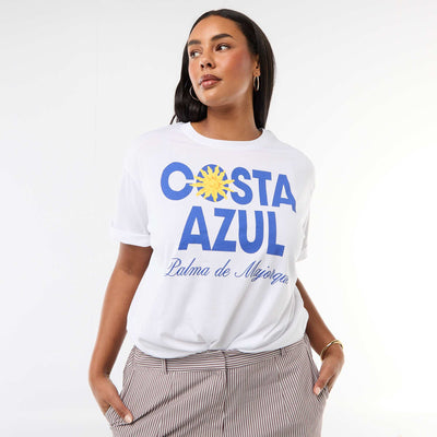 Camiseta corte oversize de manga corta BLANCO