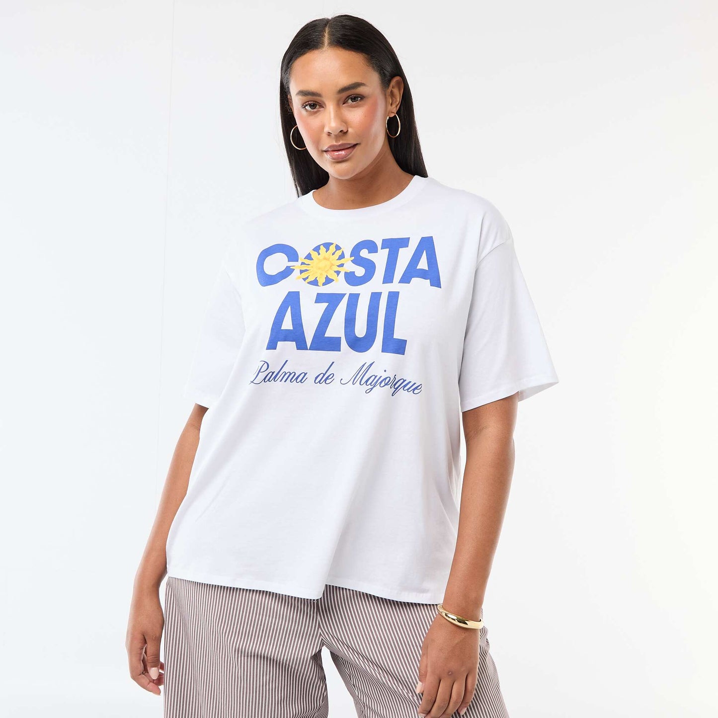 Camiseta corte oversize de manga corta BLANCO