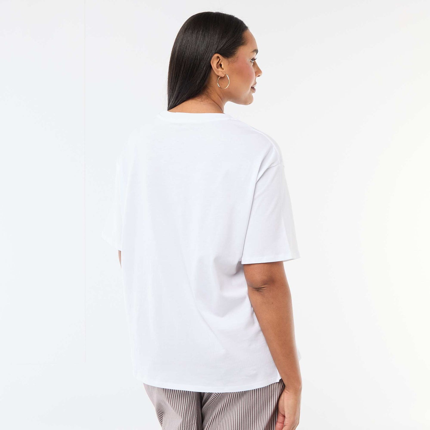 Camiseta corte oversize de manga corta BLANCO