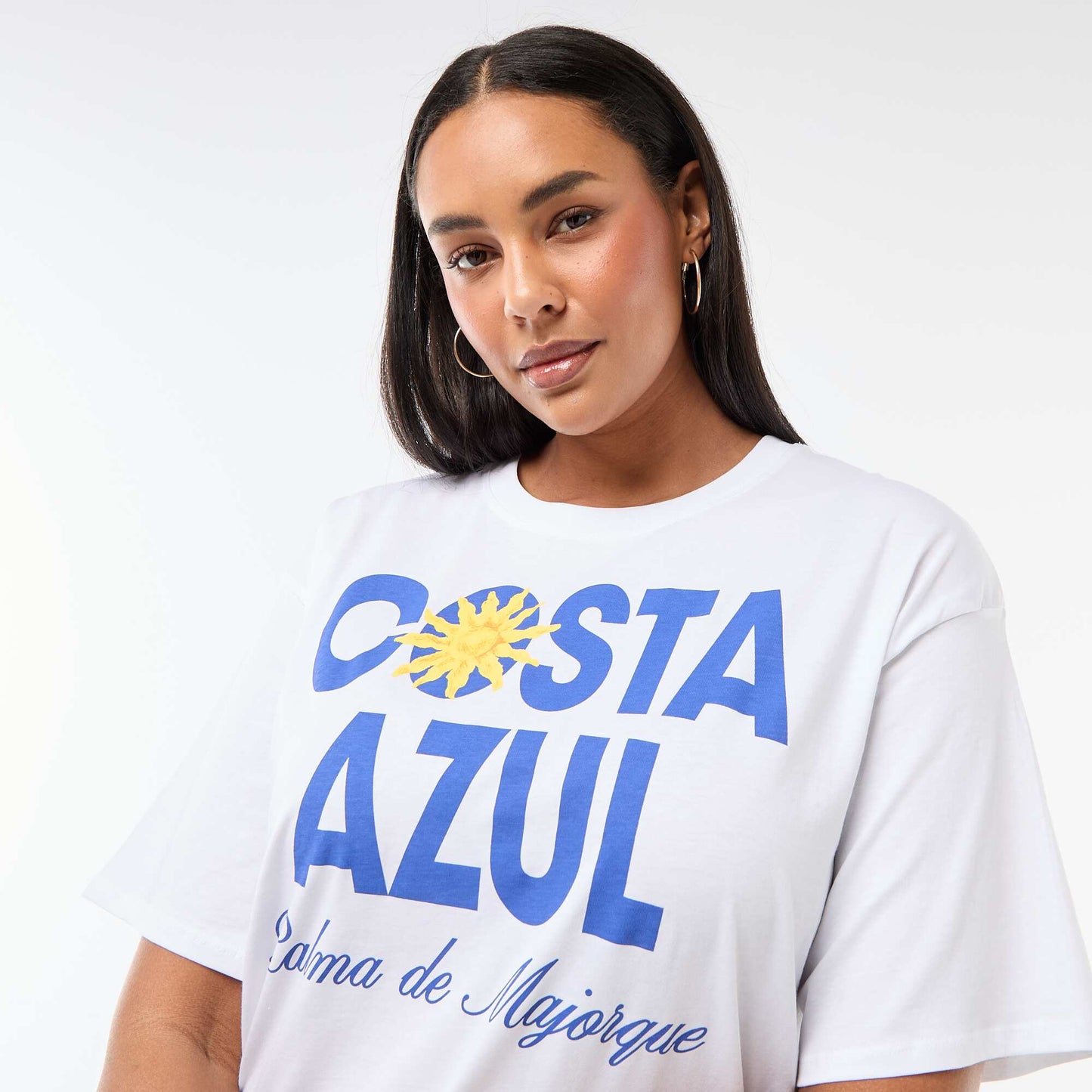 Camiseta corte oversize de manga corta BLANCO