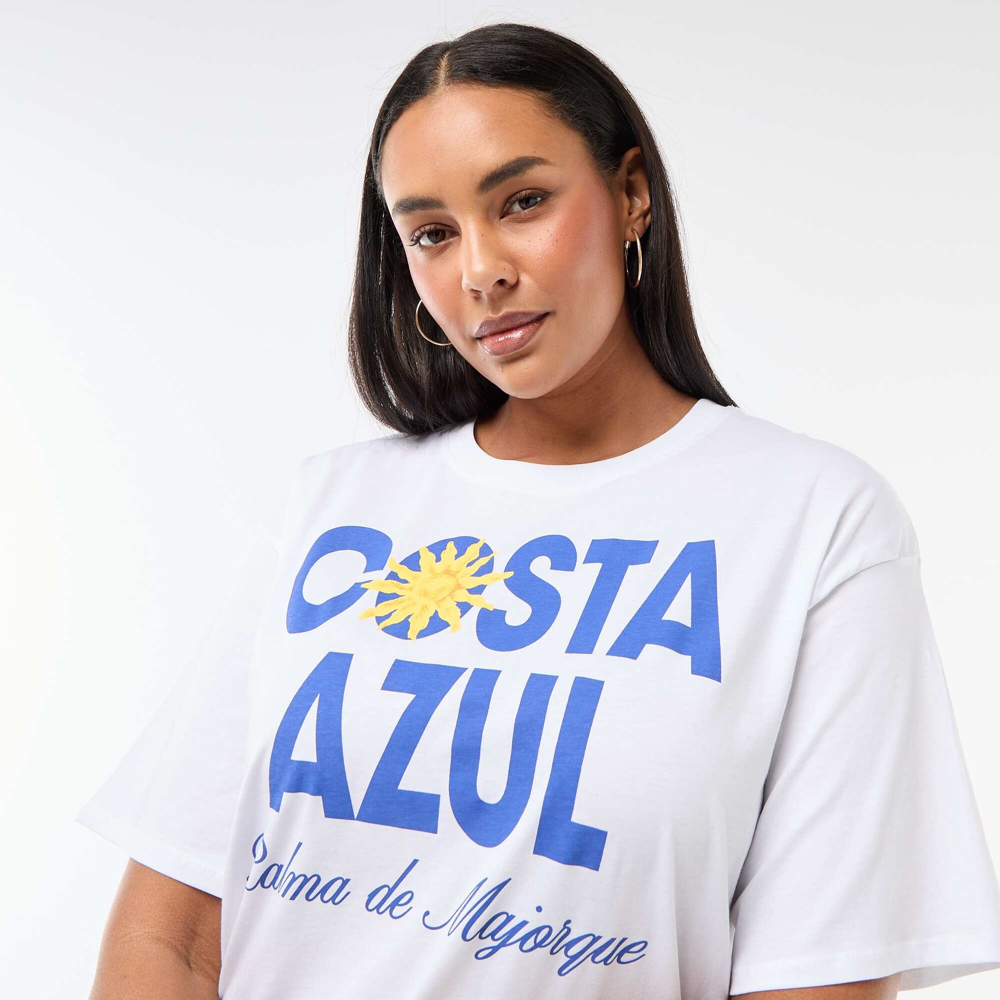 Camiseta corte oversize de manga corta BLANCO