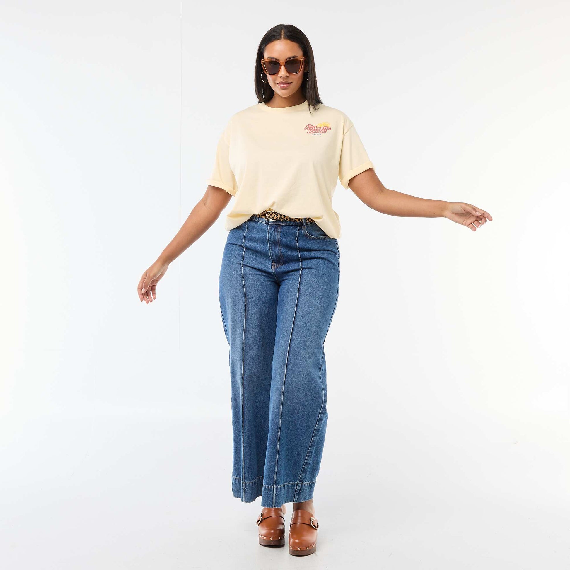 Camiseta corte oversize de manga corta AMARILLO