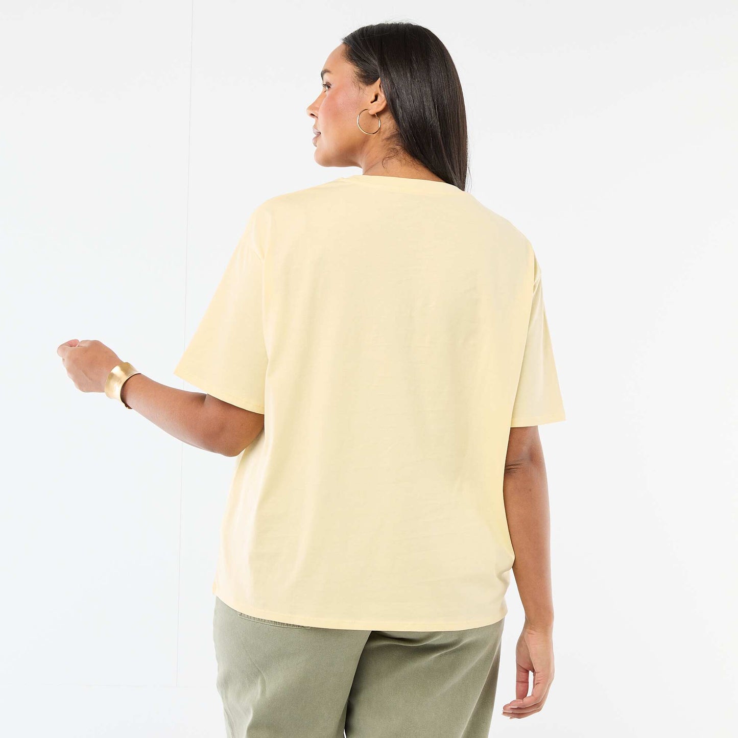 Camiseta corte oversize de manga corta AMARILLO