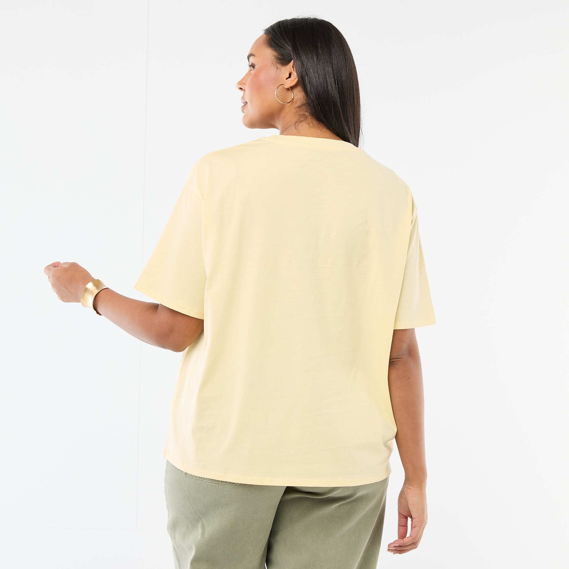 Camiseta corte oversize de manga corta AMARILLO