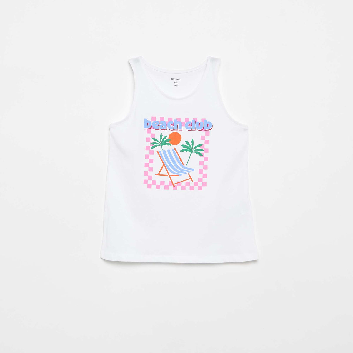 Camiseta de tirantes estampada con cuello redondo BLANCO