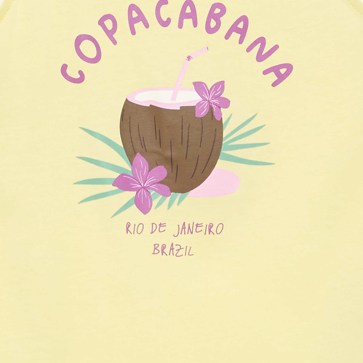 Camiseta de tirantes estampada con cuello redondo AMARILLO