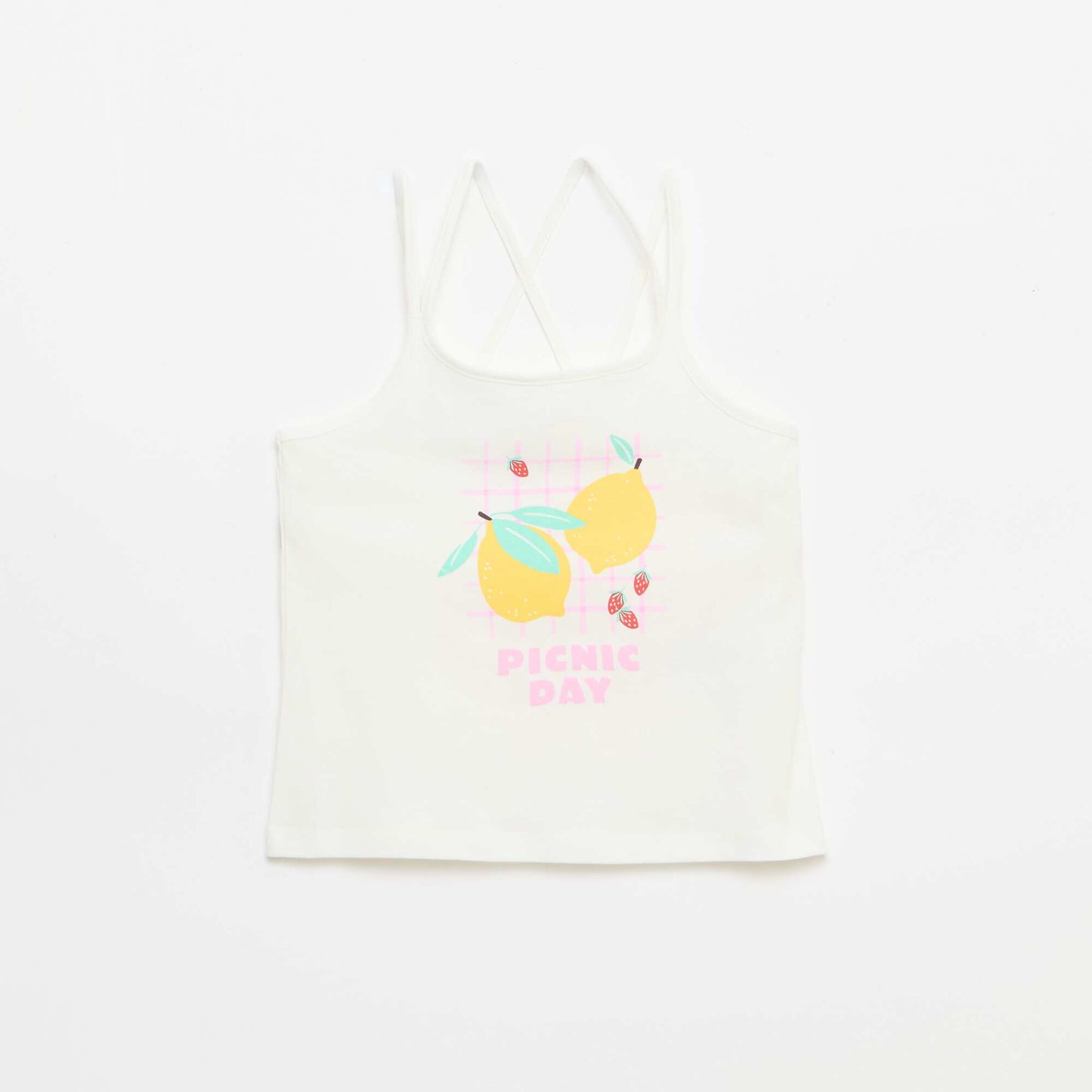 Pack de 2 camisetas de tirantes  una estampada BLANCO