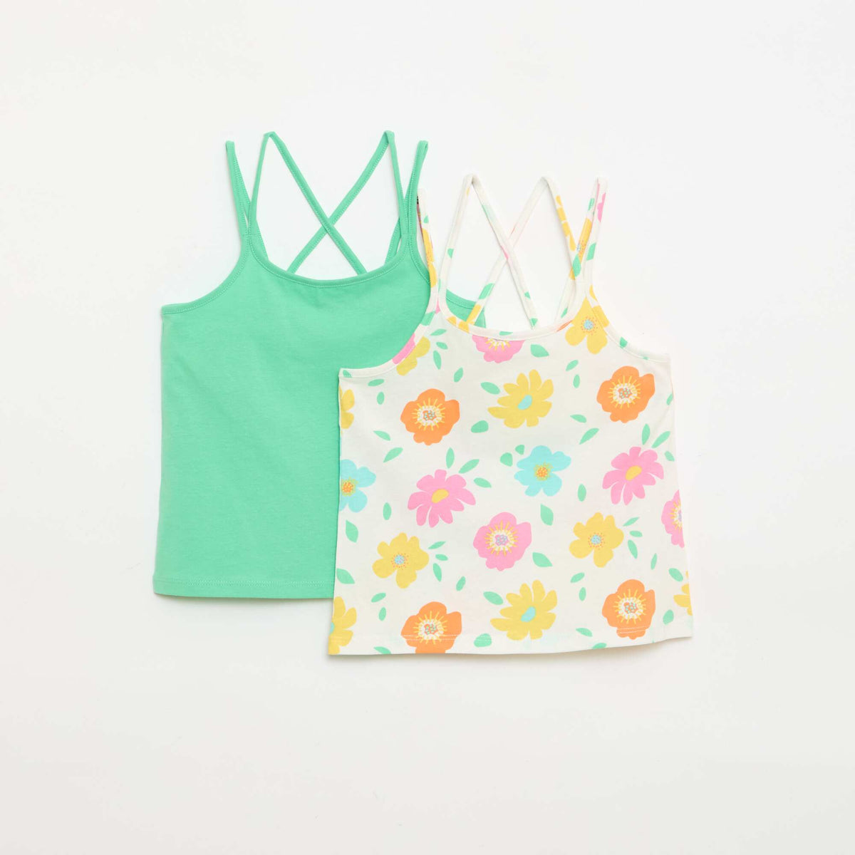 Pack de 2 camisetas de tirantes  una estampada BLANCO