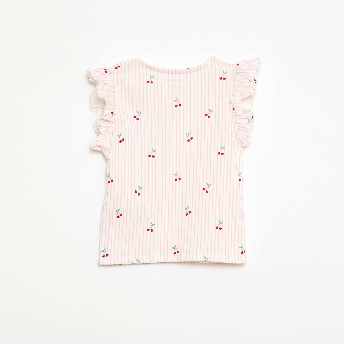 Camiseta de punto de manga corta con volantes ROSA