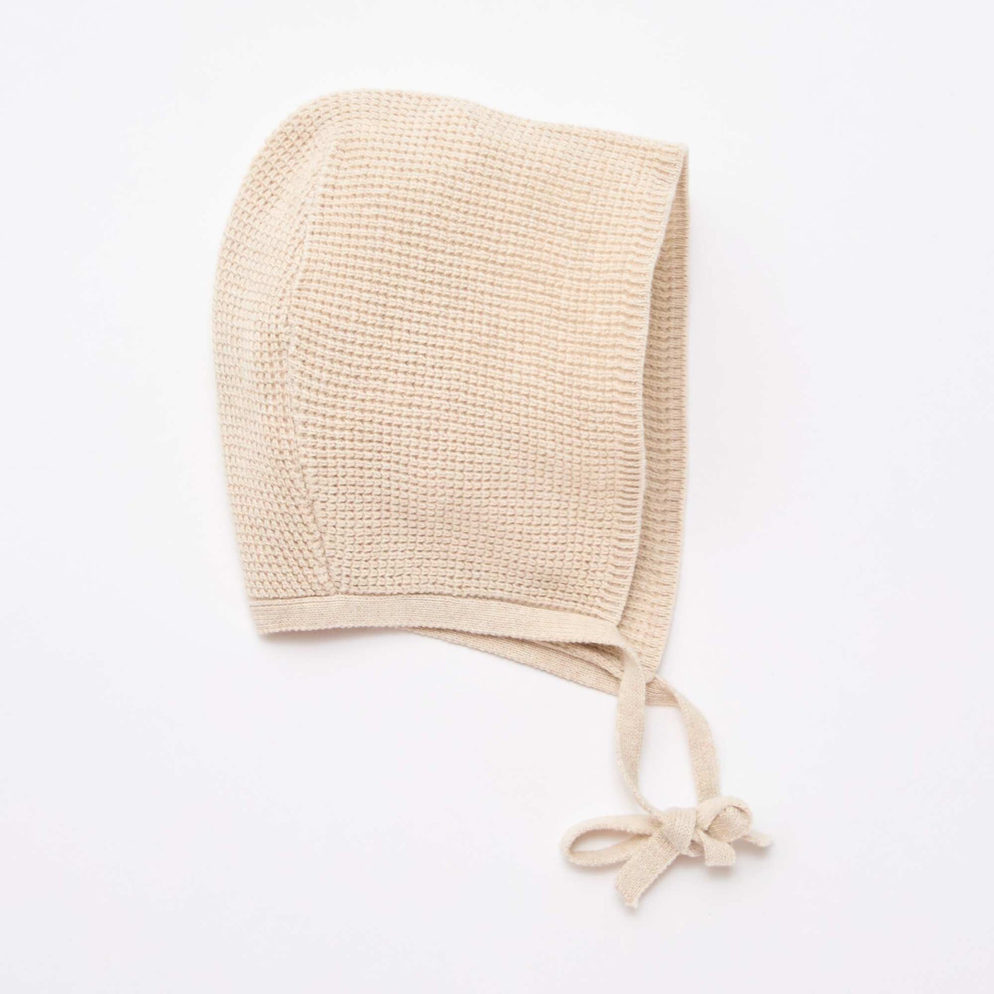 Gorro de punto con lazos BEIGE