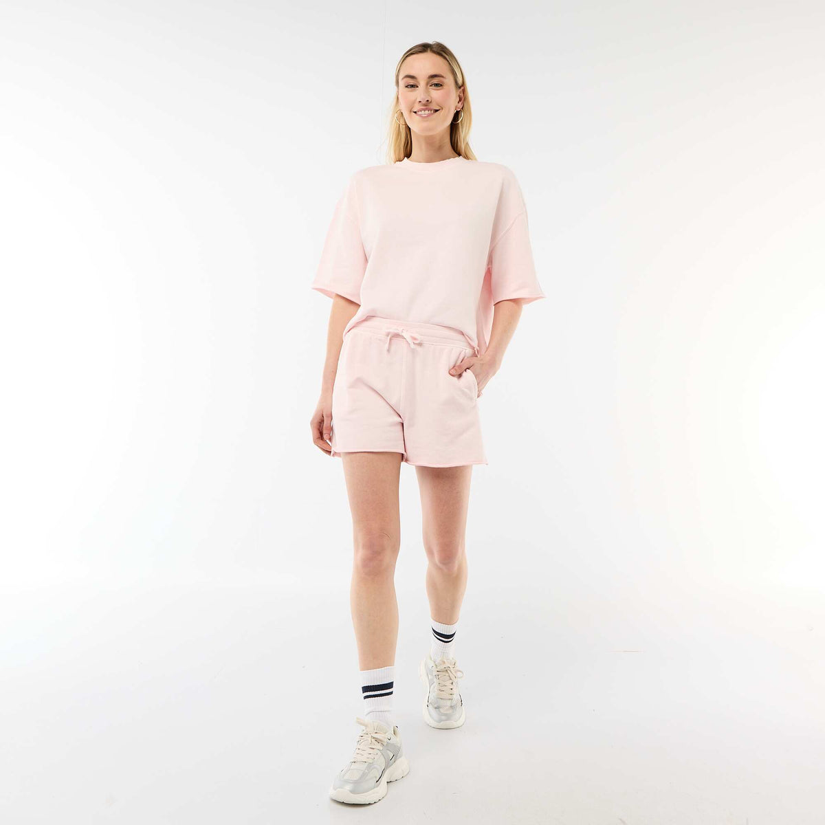 Camiseta manga 3/4 en felpa ROSA