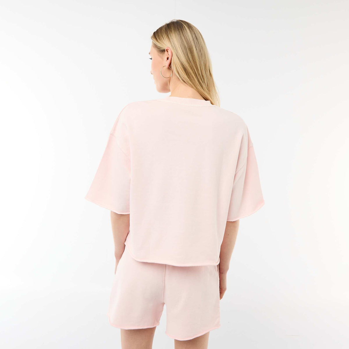 Camiseta manga 3/4 en felpa ROSA