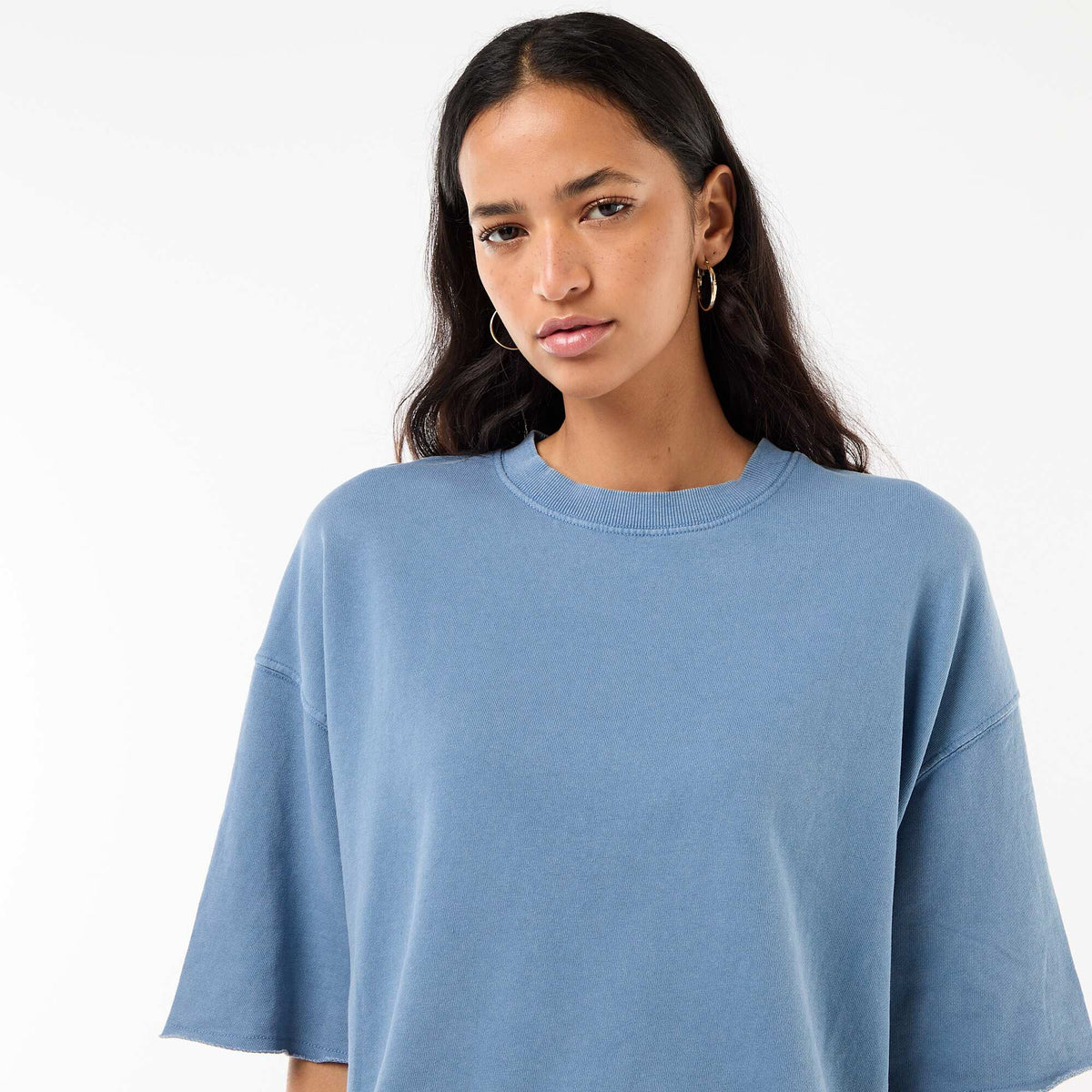 Camiseta manga 3/4 en felpa AZUL