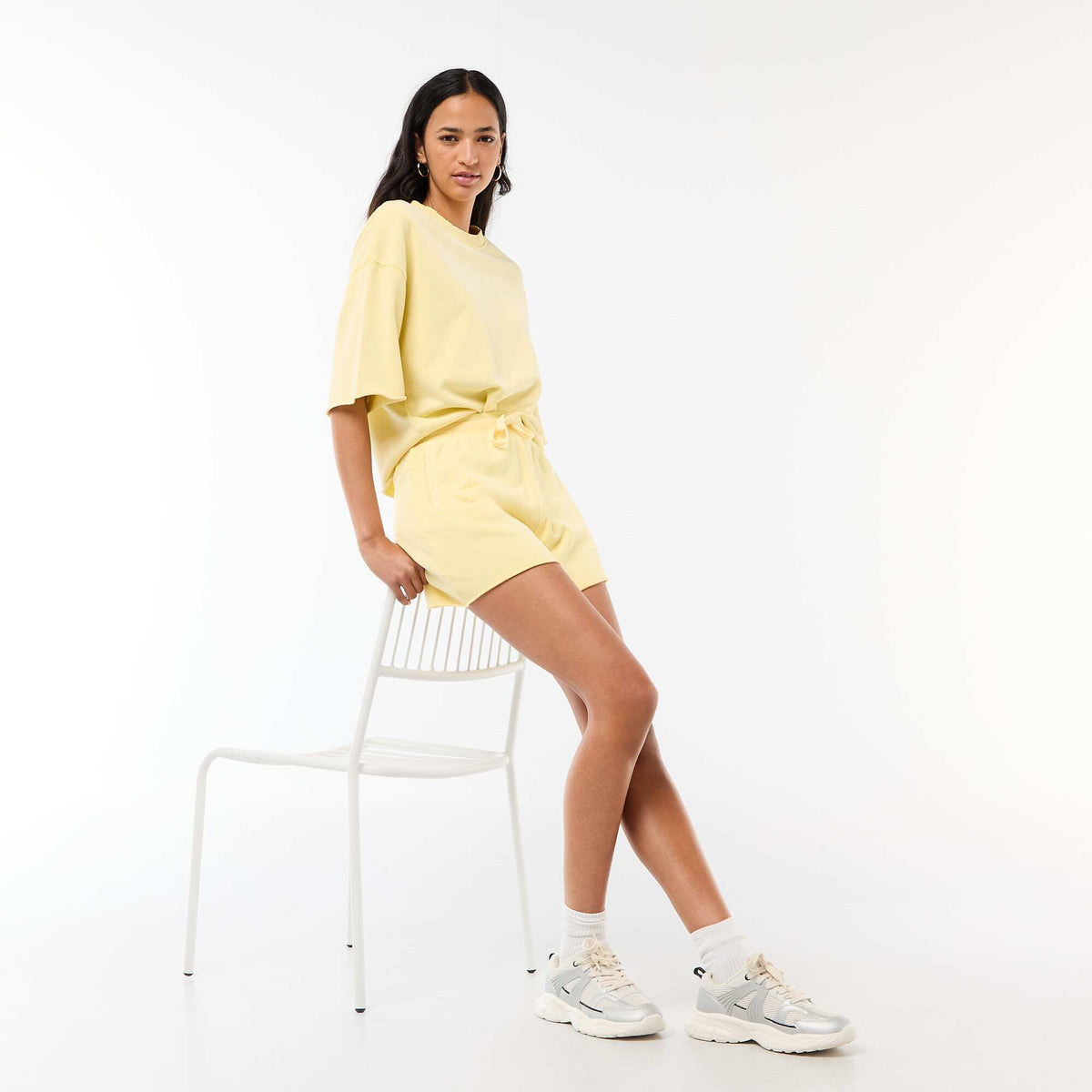 Camiseta manga 3/4 en felpa AMARILLO