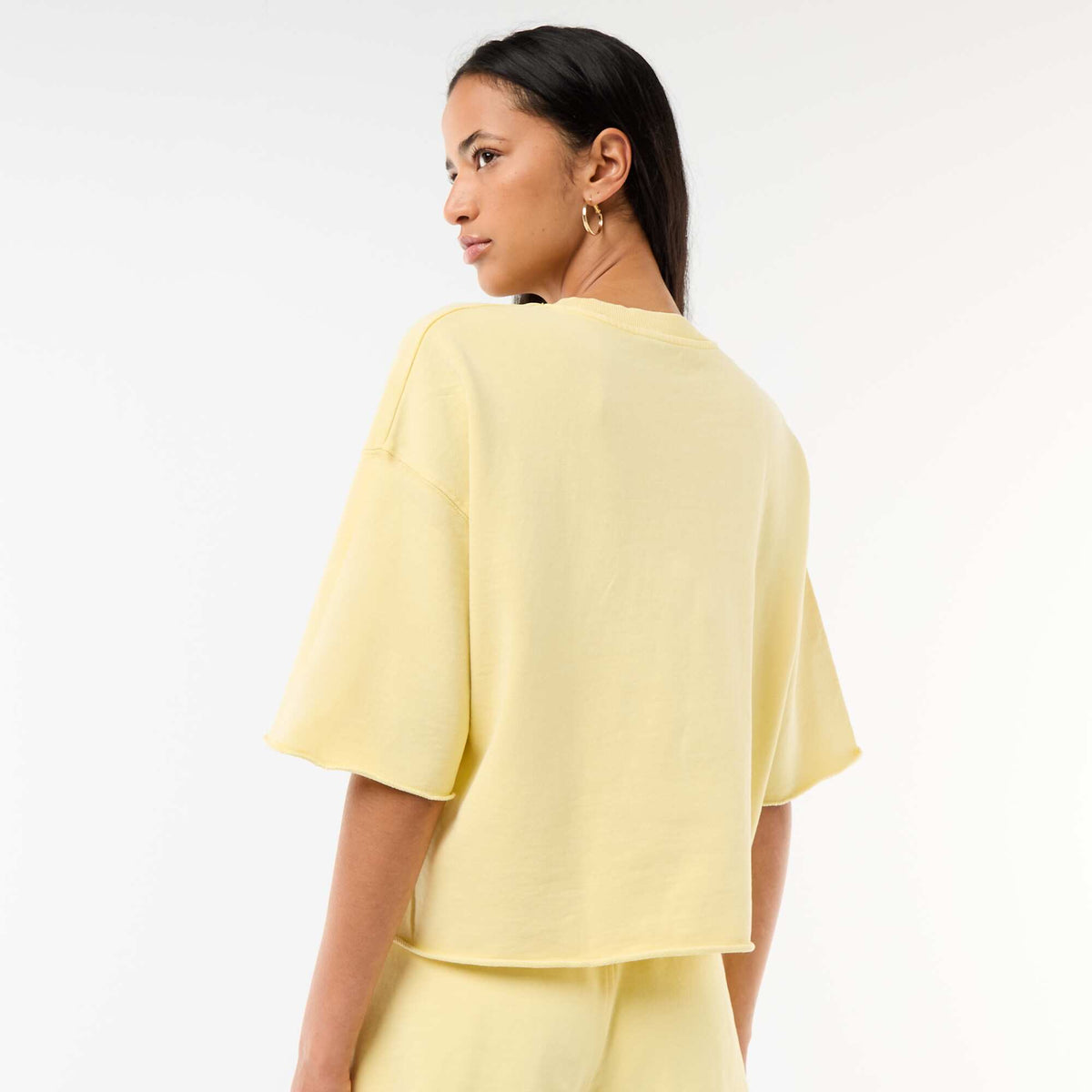 Camiseta manga 3/4 en felpa AMARILLO