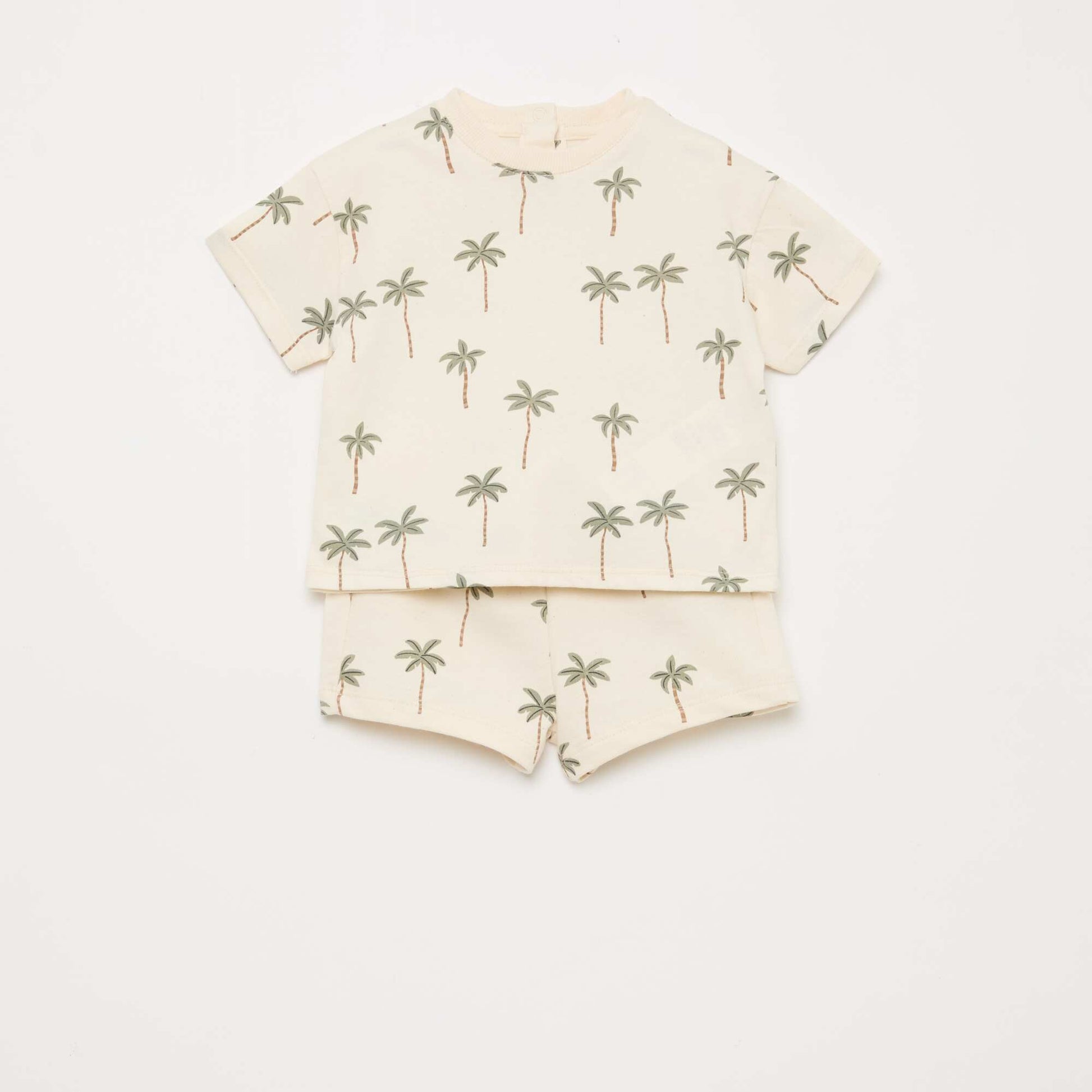 Conjunto camiseta + pantalón corto con estampado - 2 piezas BLANCO