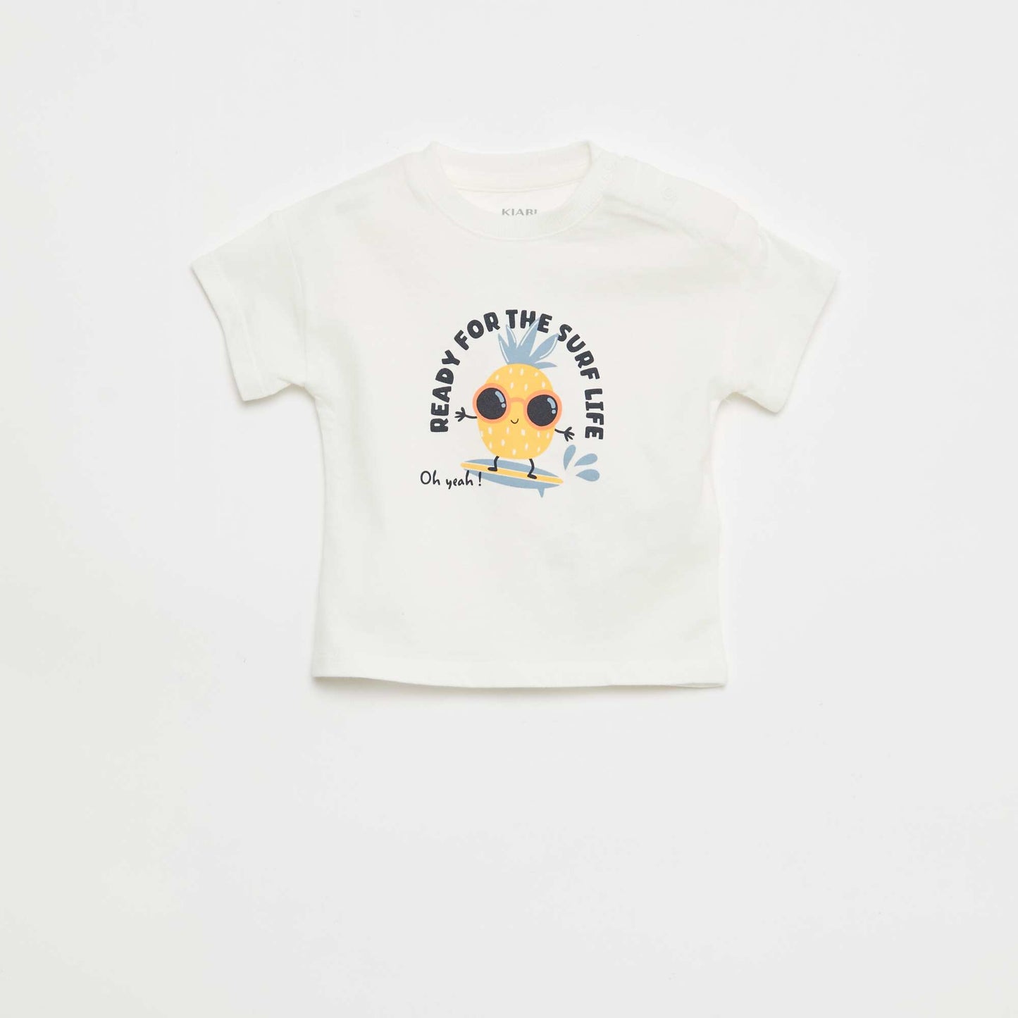 Conjunto de 2 piezas de algodón Camiseta + pantalón corto BLANCO