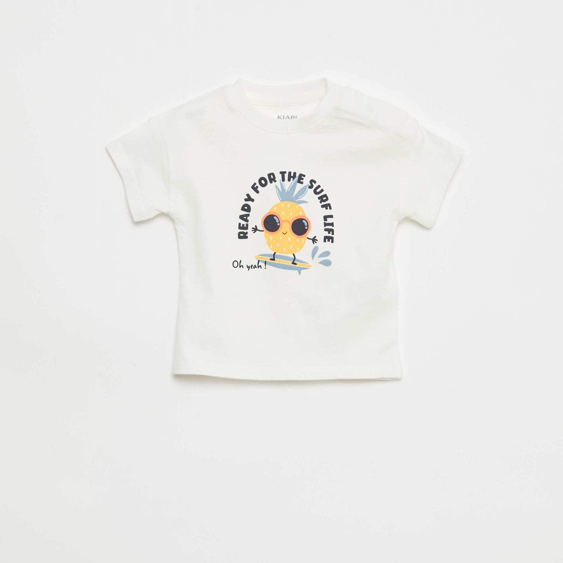 Conjunto de 2 piezas de algodón Camiseta + pantalón corto BLANCO