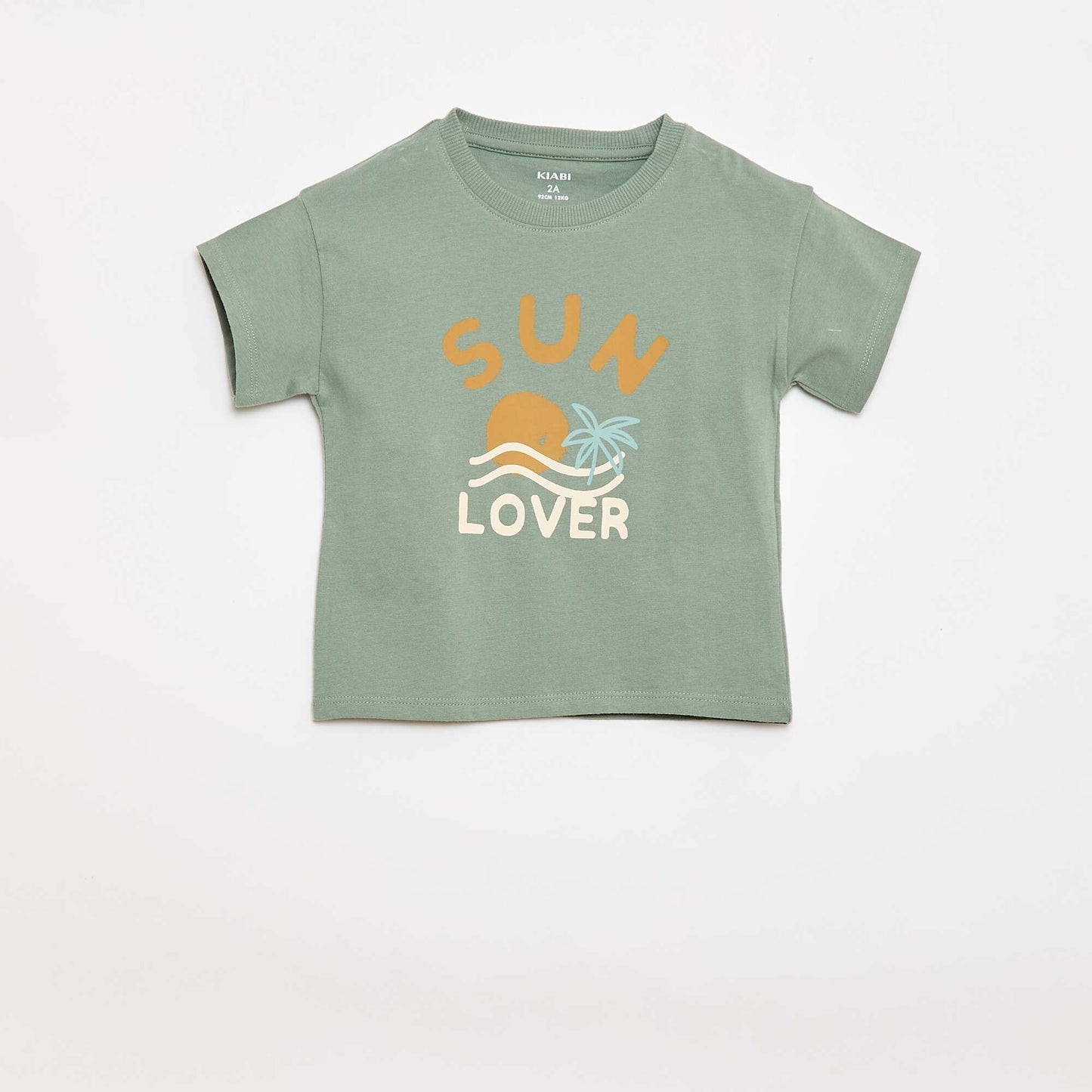 Conjunto de 2 piezas de algodón Camiseta + pantalón corto VERDE