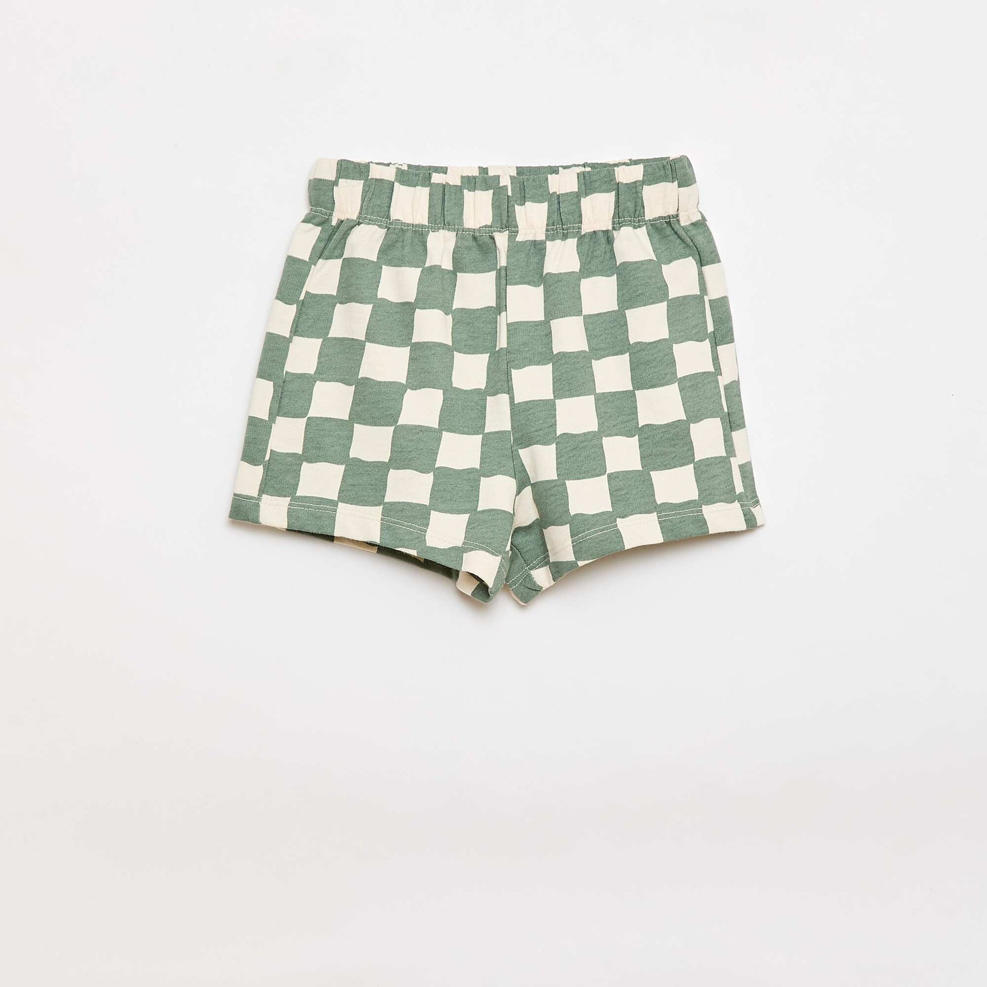 Conjunto de 2 piezas de algodón Camiseta + pantalón corto VERDE