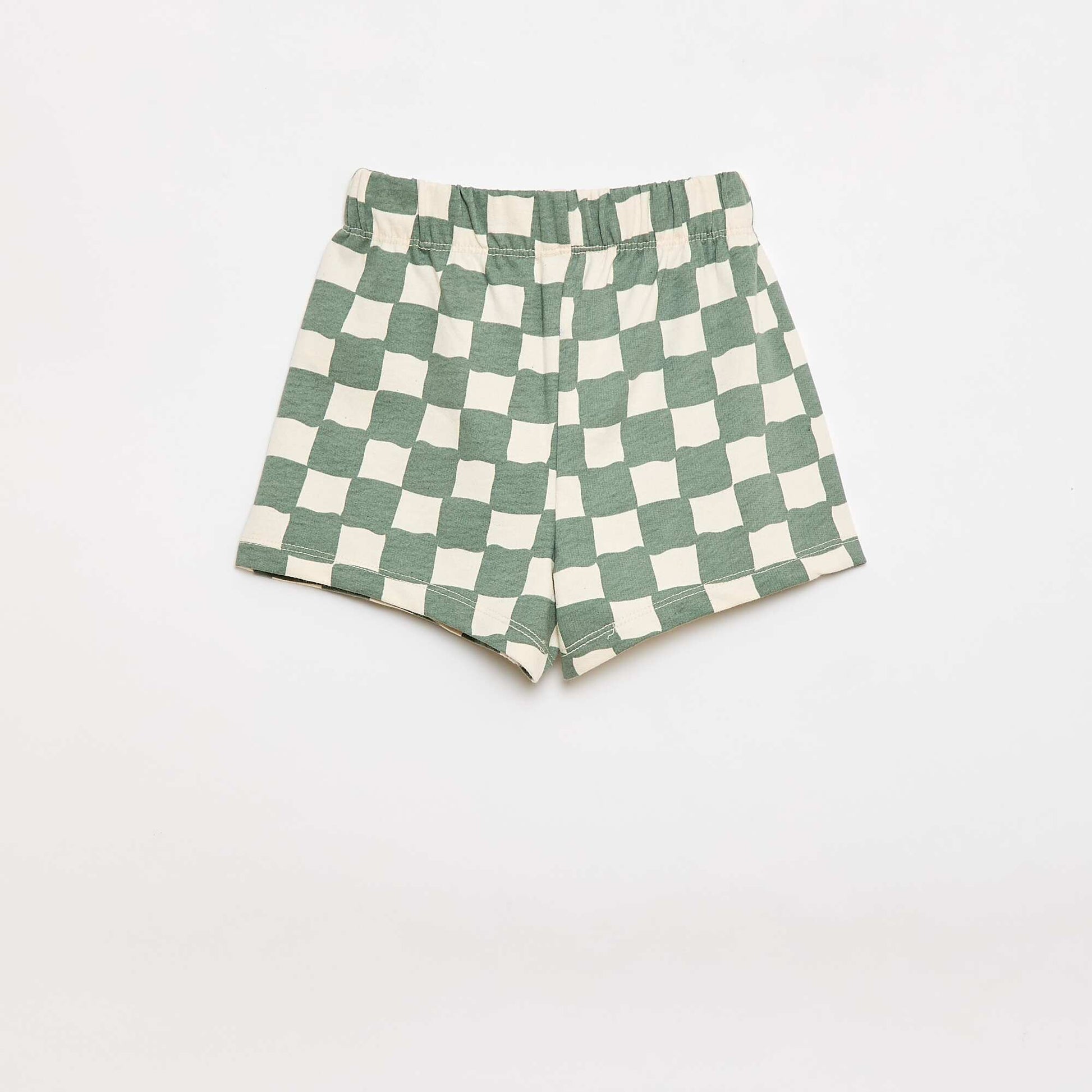 Conjunto de 2 piezas de algodón Camiseta + pantalón corto VERDE