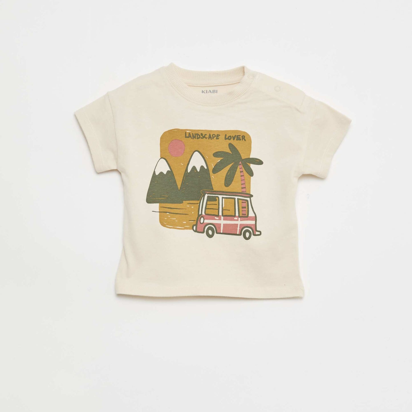 Conjunto de 2 piezas de algodón Camiseta + pantalón corto BEIGE