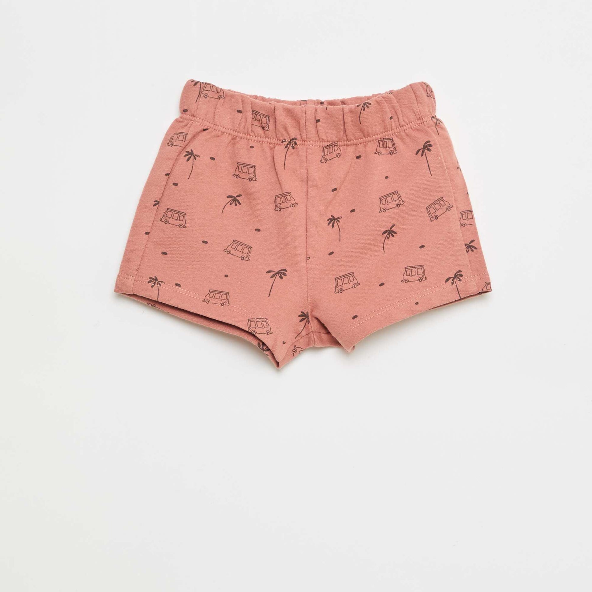 Conjunto de 2 piezas de algodón Camiseta + pantalón corto BEIGE