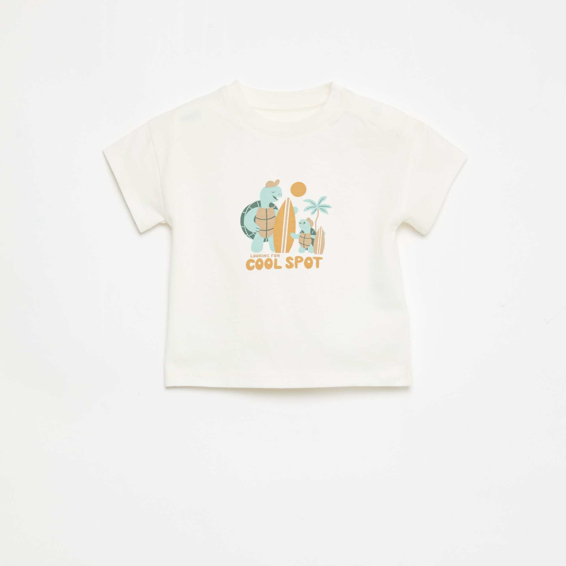 Conjunto de 2 piezas de algodón Camiseta + pantalón corto BLANCO