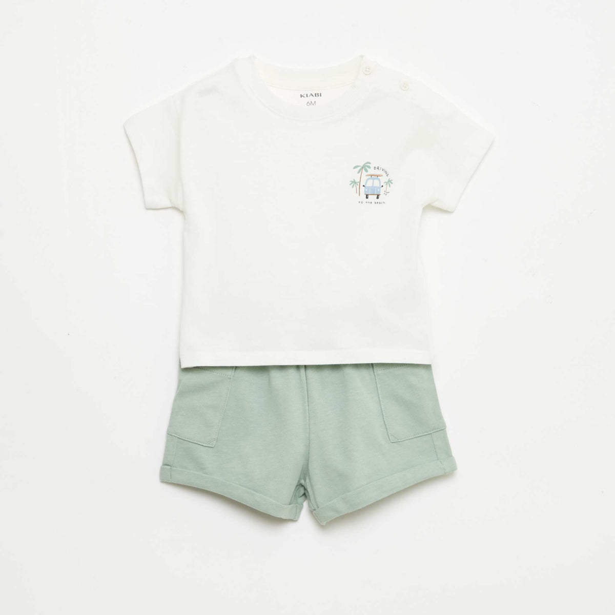 Pack 2 piezas pantalón corto + camiseta BLANCO