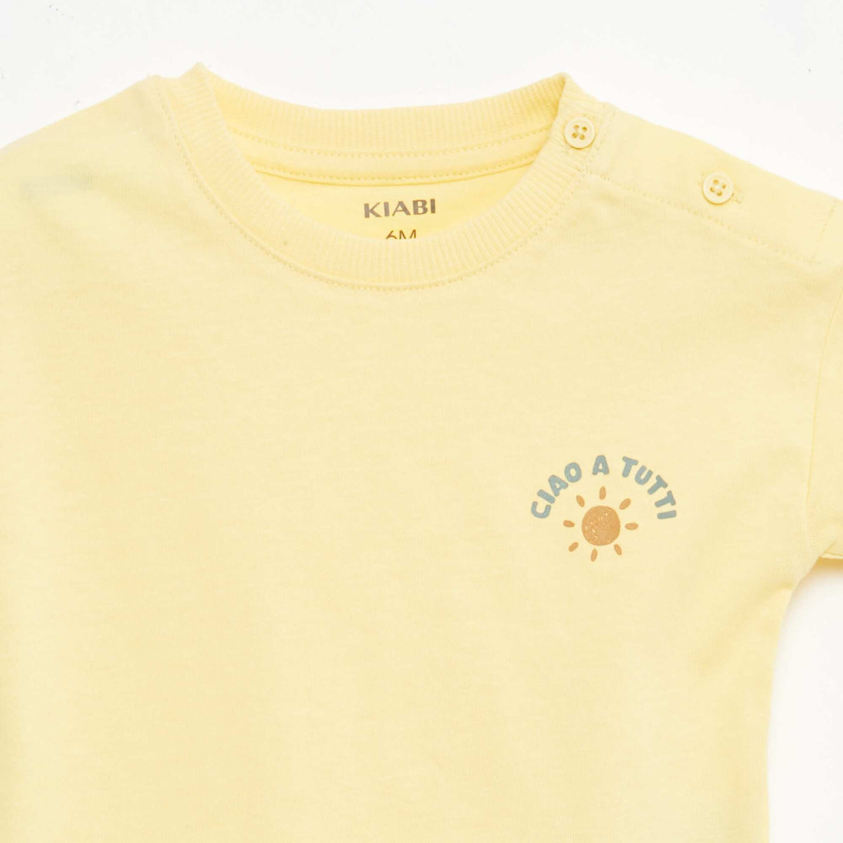 Pack 2 piezas pantalón corto + camiseta AMARILLO