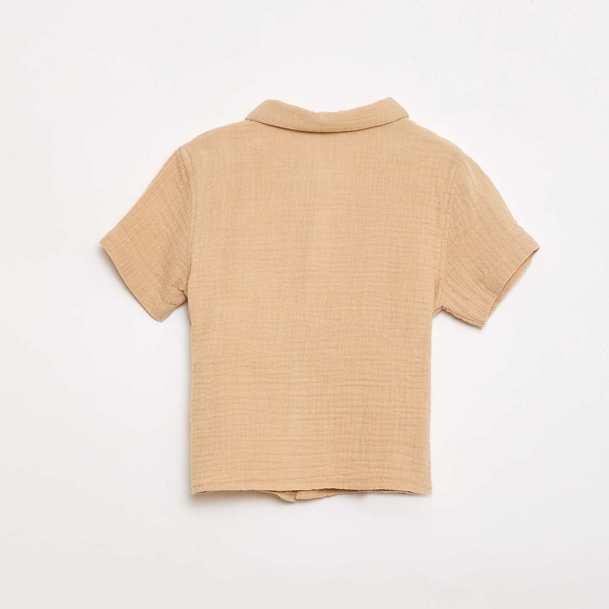 Conjunto de dos piezas camisa + pantalón corto BEIGE
