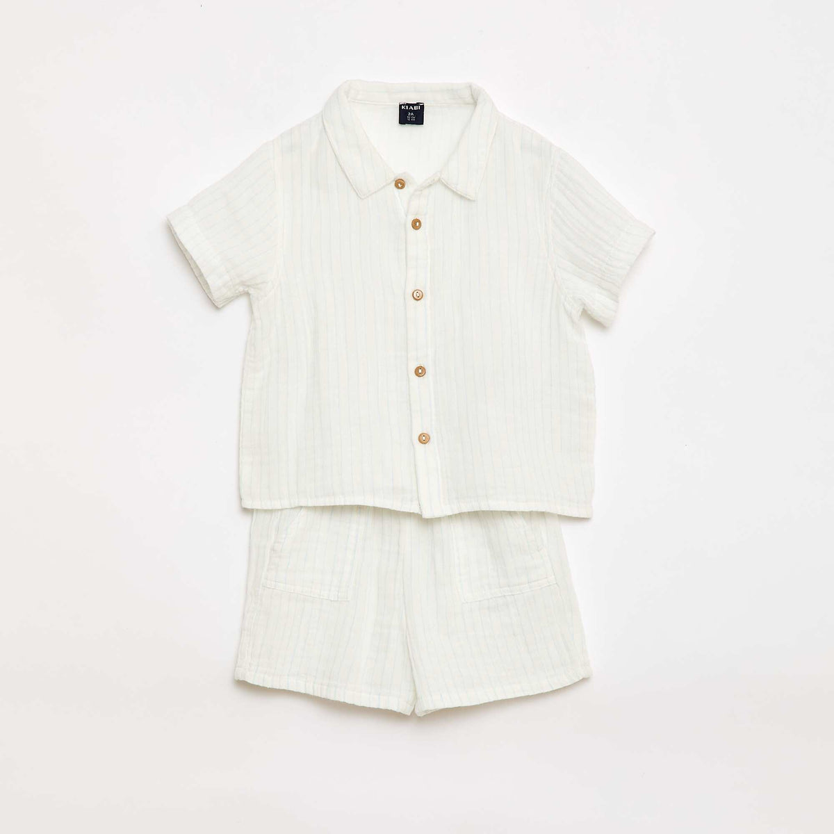Conjunto de dos piezas camisa + pantalón corto BLANCO