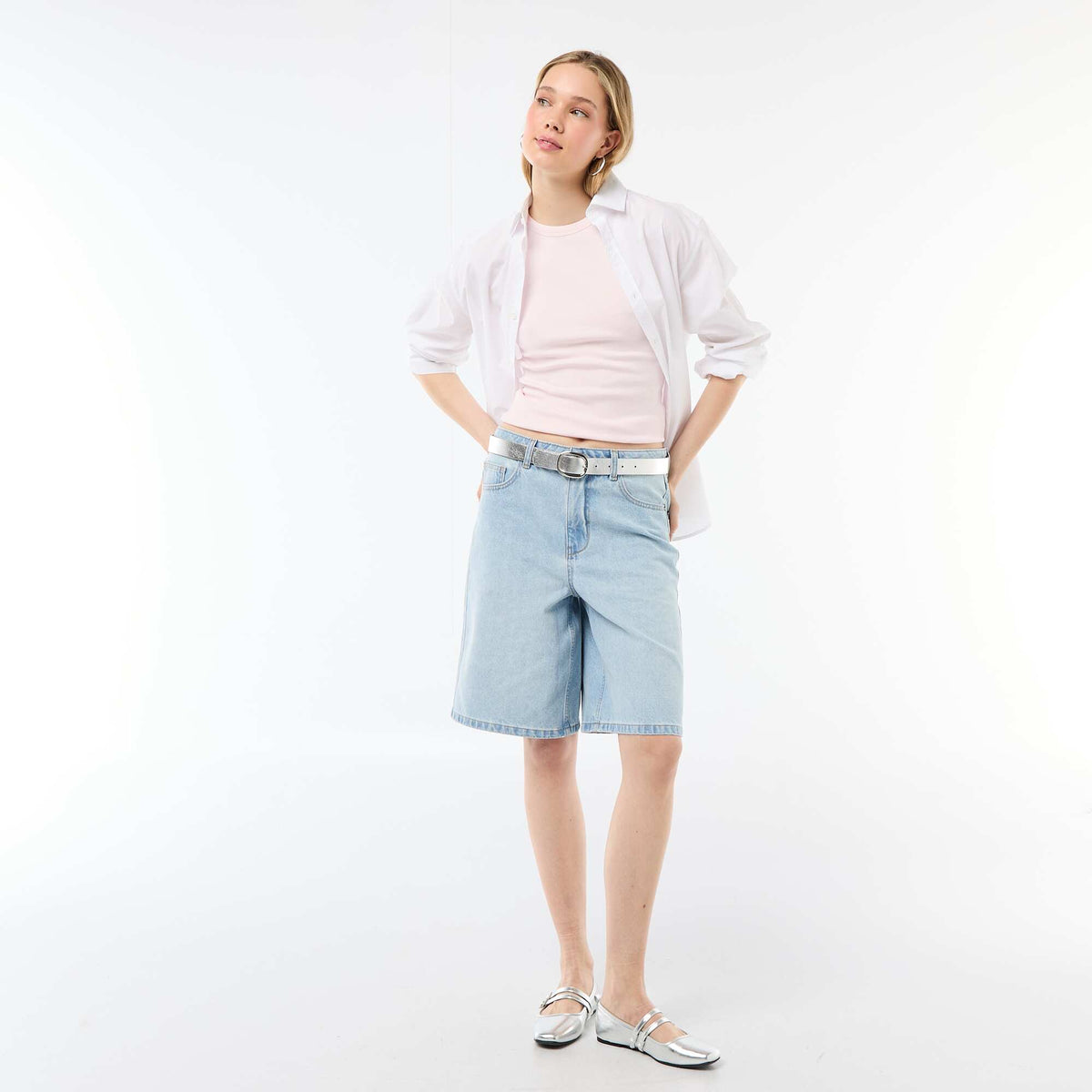 Camiseta sin mangas en canalé ROSA