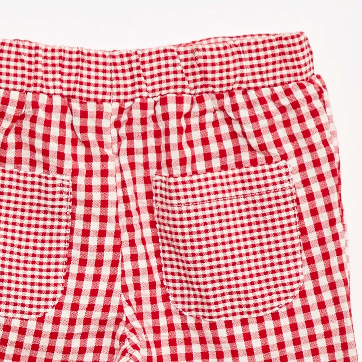 Pantalón vichy de seersucker ROJO