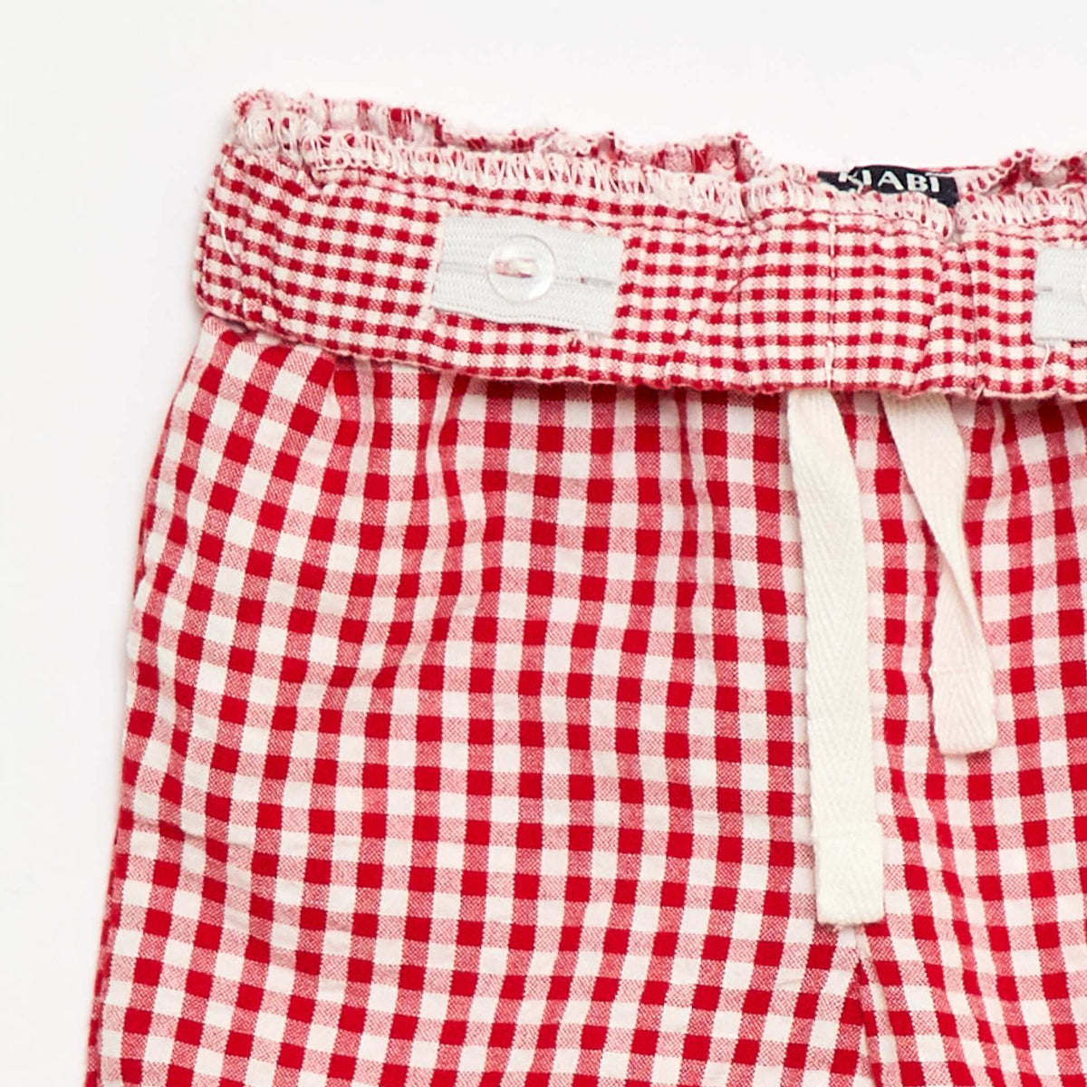 Pantalón vichy de seersucker ROJO