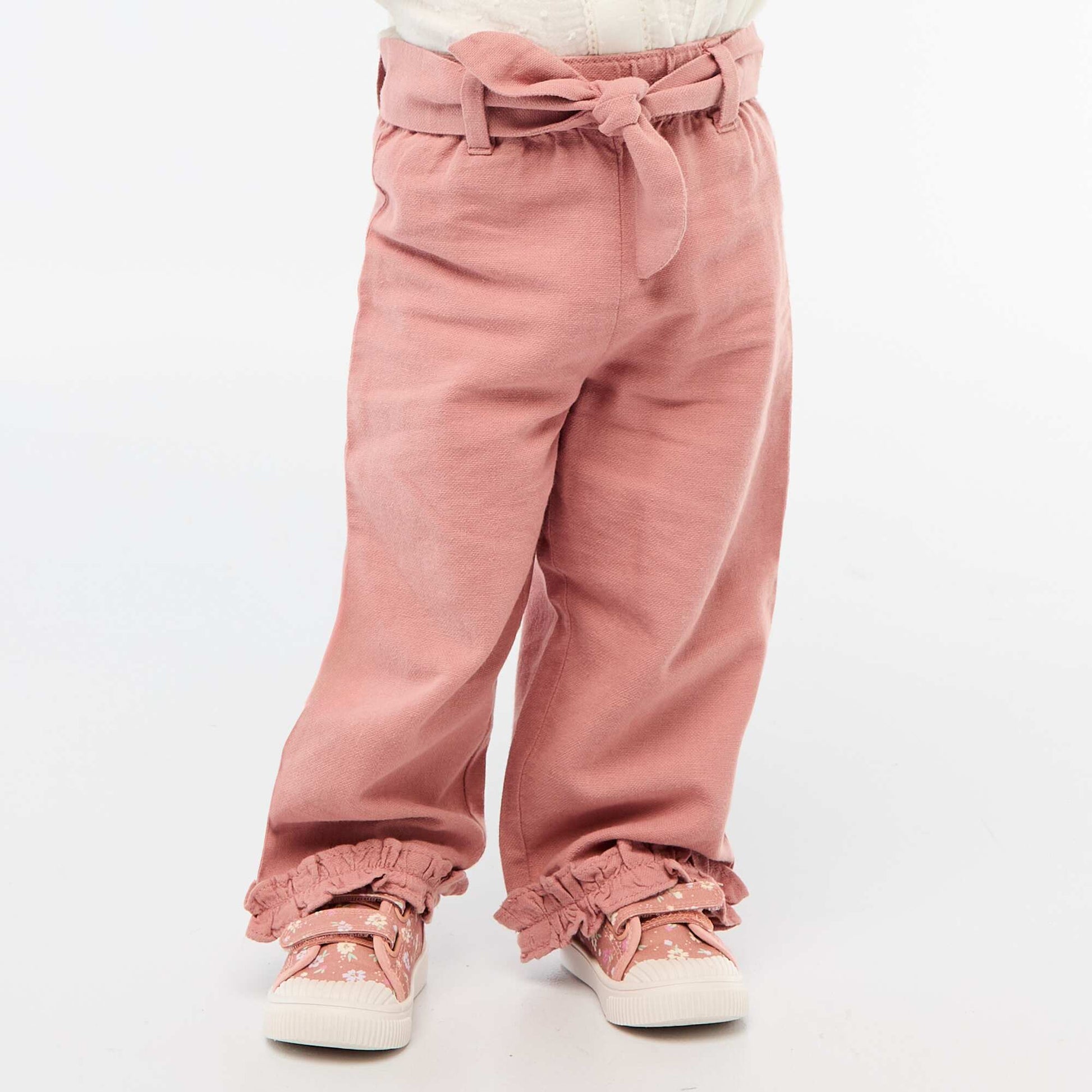 Pantalón de lino mezclado ROSA