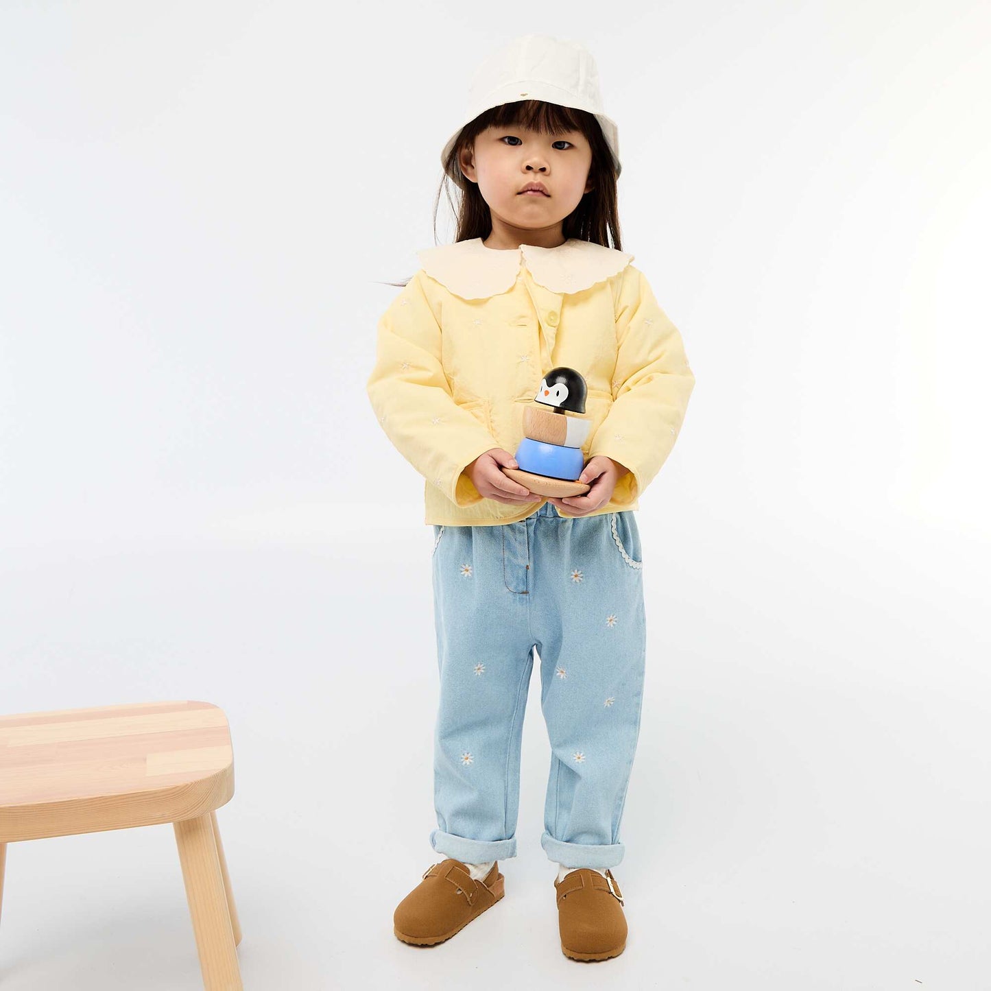 Pantalón jean estilo paperbag AZUL