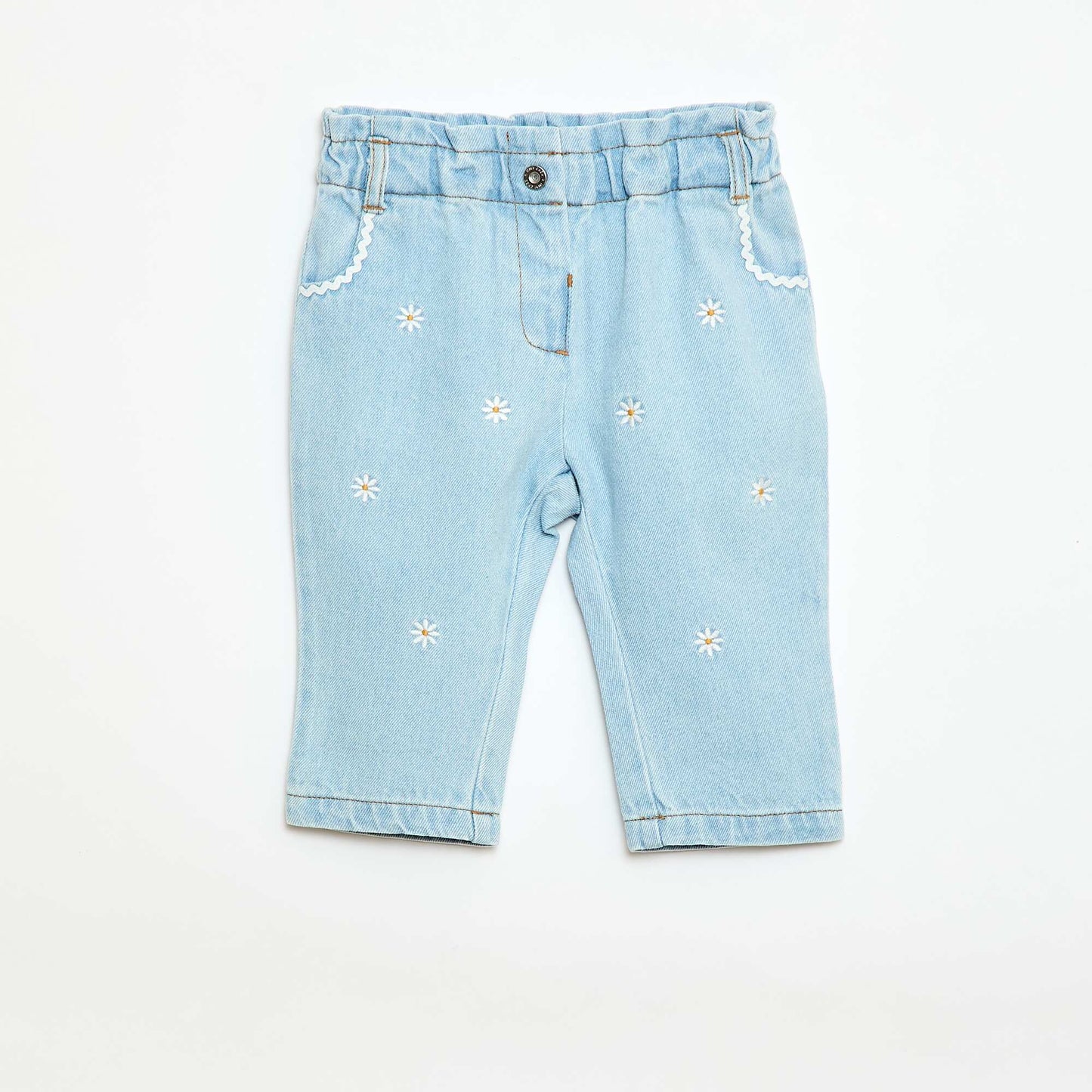Pantalón jean estilo paperbag AZUL