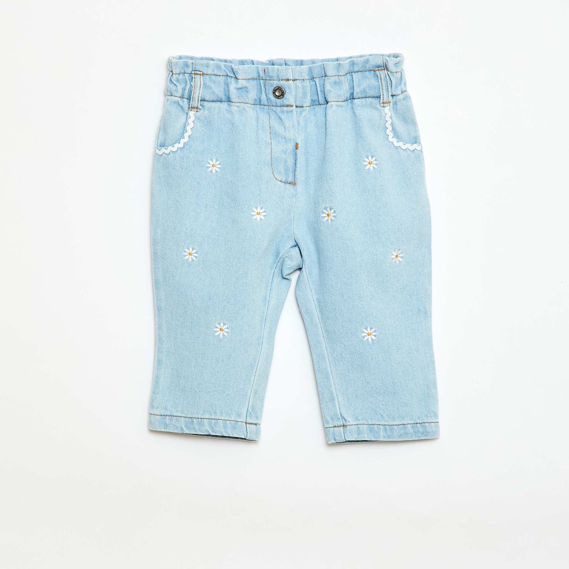 Pantalón jean estilo paperbag AZUL