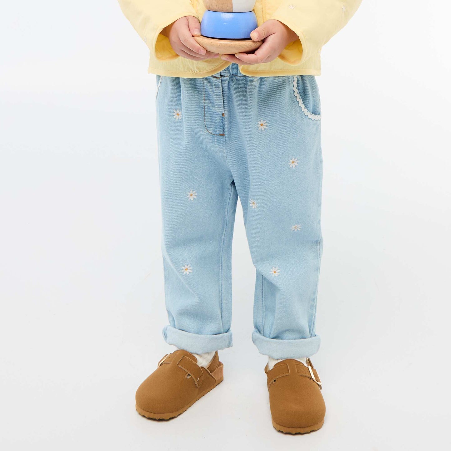 Pantalón jean estilo paperbag AZUL